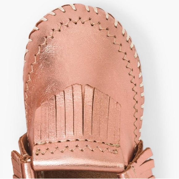 Minnetonka Alex Rose Gold Infant Crib Bootie 3 - Picture 2 of 4